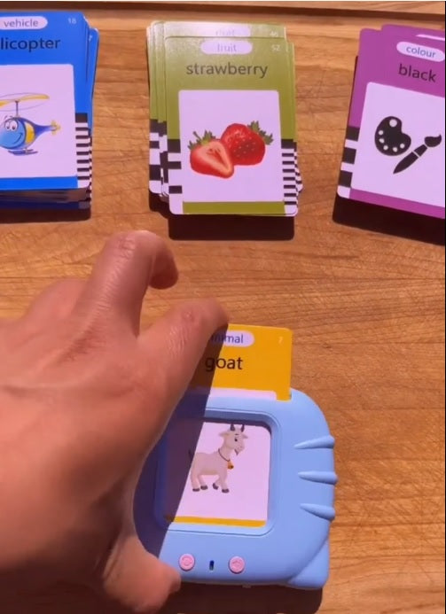 Talking Flash Cards for Kids – 200+ Words Pocket Vocab Learning Toy (Rechargeable)